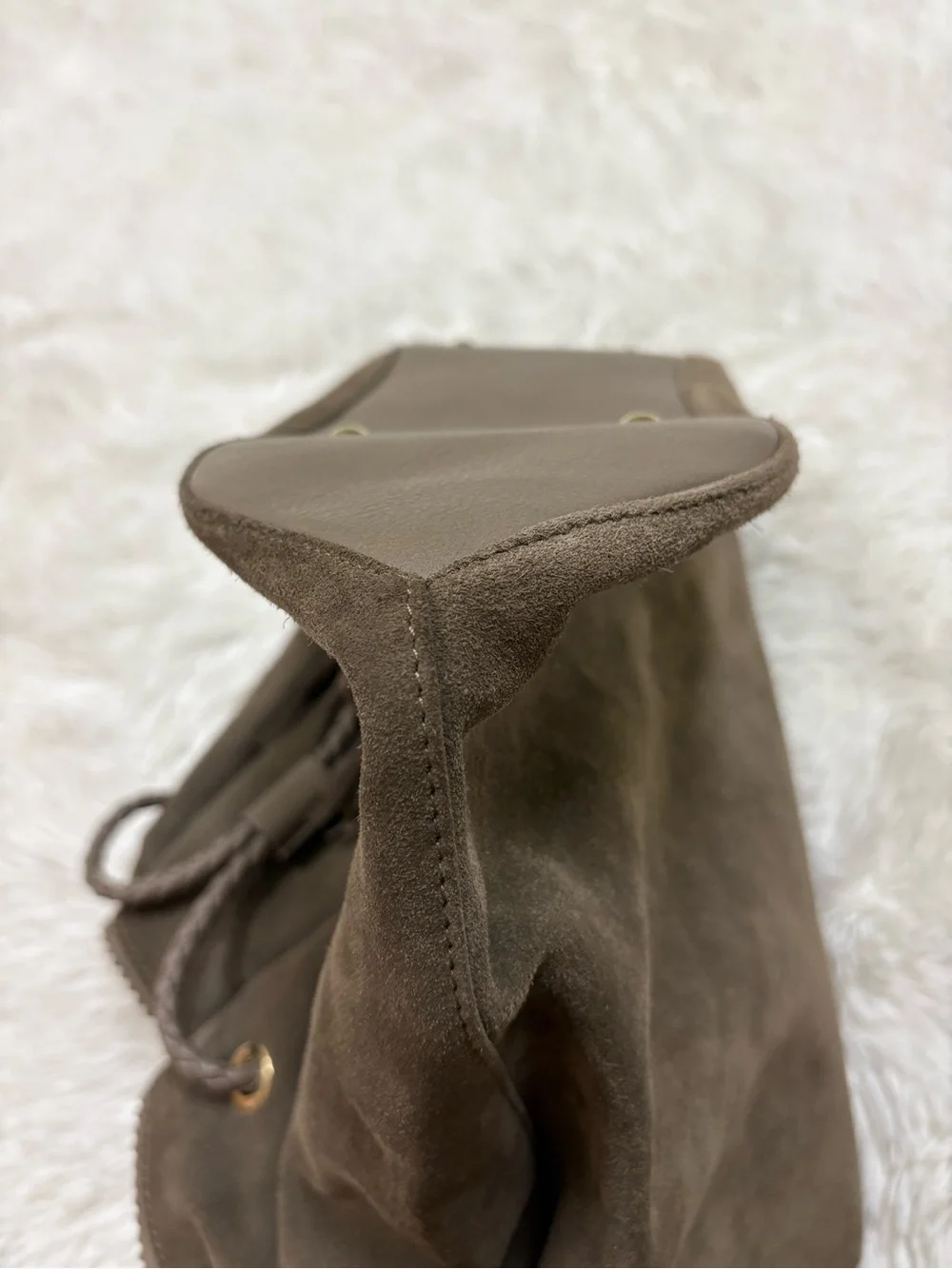 LK Bennett Taupe Suede Tassel Hobo Shoulder Bag